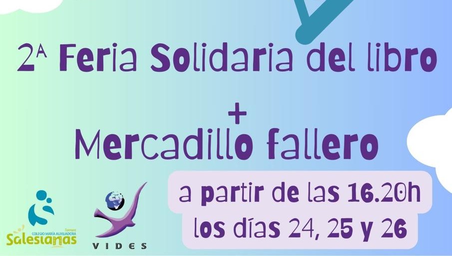 EVENTO SOLIDARIO EN SALESIANAS TORRENT: 2ª FERIA DEL LIBRO Y PARAETA FALLERA